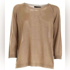 Weekend Max Mara Cobea sweater in gold/tan